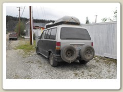 Tourist's car - notice extra spare tires because of dirt and gravel roads