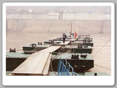 Hazy, polluted air as we arrived to board our river boat in the evening