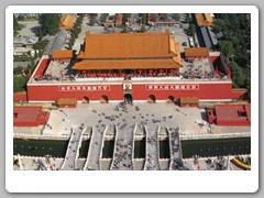Aerial view of the entrance to the Forbidden City