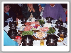 Mongolian Hot Pot Dinner - we all had our own hot pots to cook the food