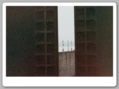 Going through one of the river locks