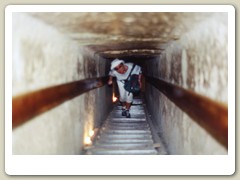 Long stairs into one of the Great Pyramids