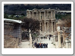 One of the main streets heading to the Library of Celsus